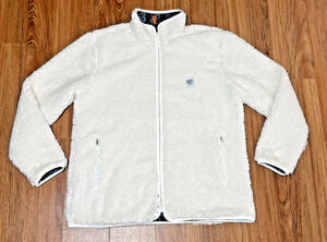Palm Reversible Sherpa Ivory/Blue Geometric Full Zip - Size M